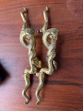 Lisa Jarvis Brass Snake Door Pulls - Pair